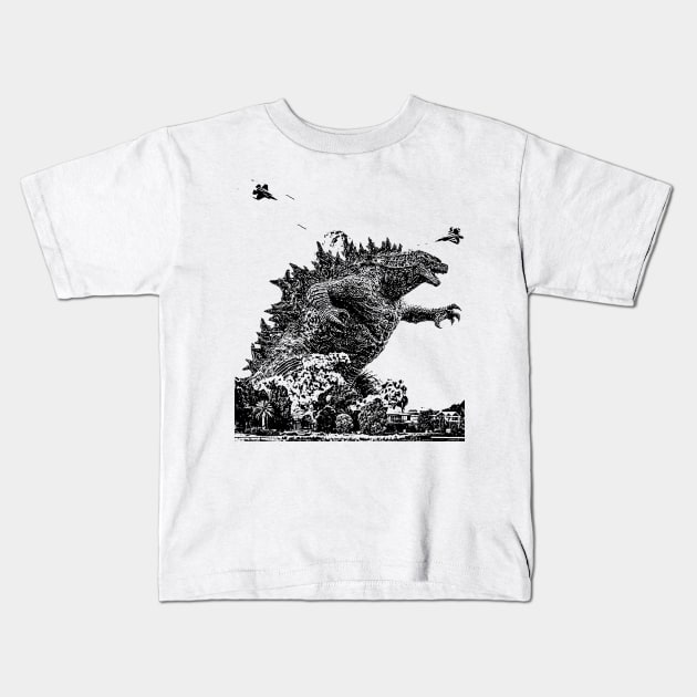 Vintage godzilla Kids T-Shirt by JamexAlisa